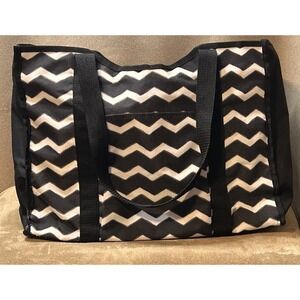 Thirty One All Day Organizing Tote Bag Black Chevron Shoulder Bag Organizer